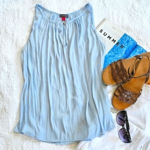 Vince Camuto Women's Dress Tank Top Size Large Baby Blue Flowy Lightweight